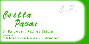 csilla pavai business card